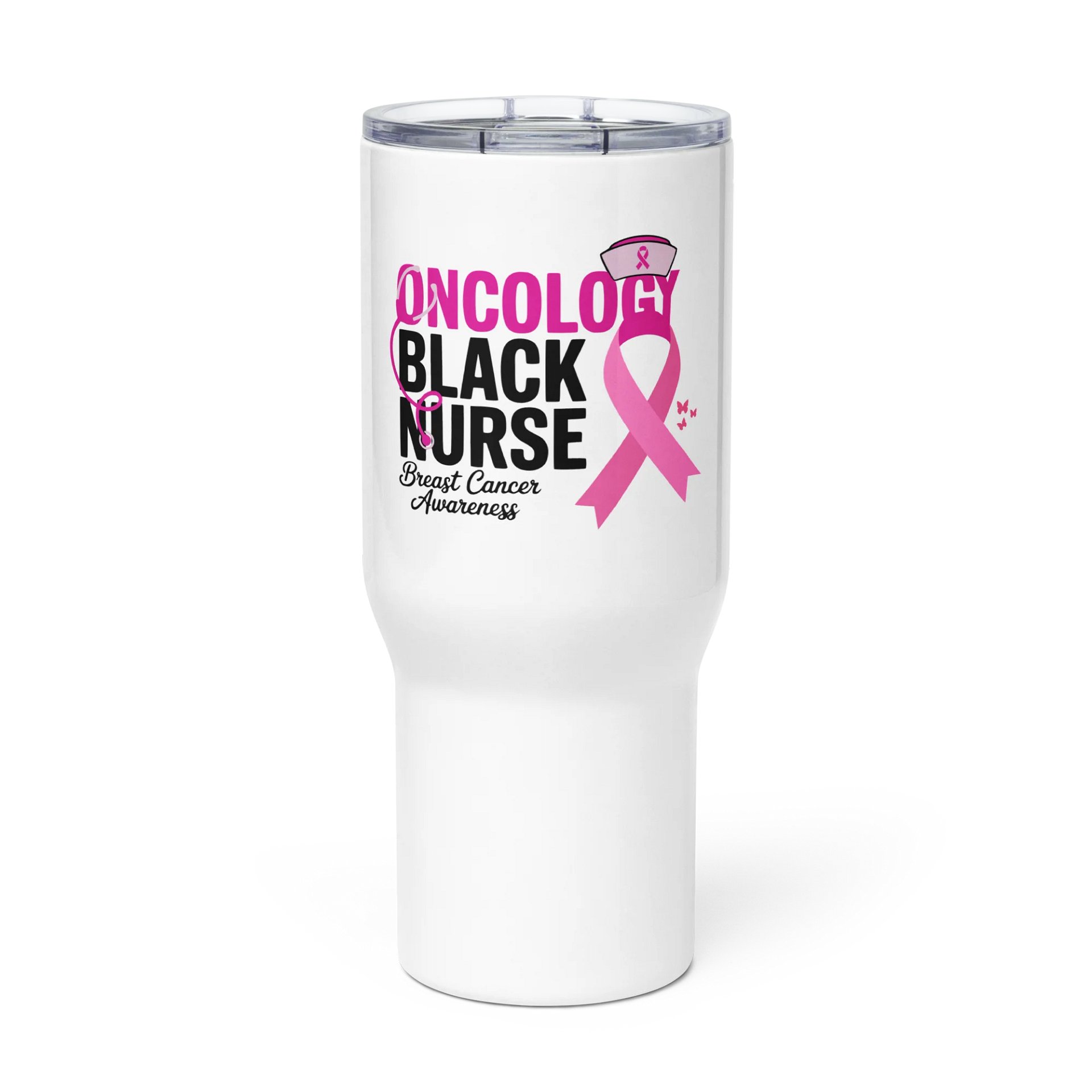 Oncology Black Nurse Breast Cancer Awareness Tumbler product image (3)