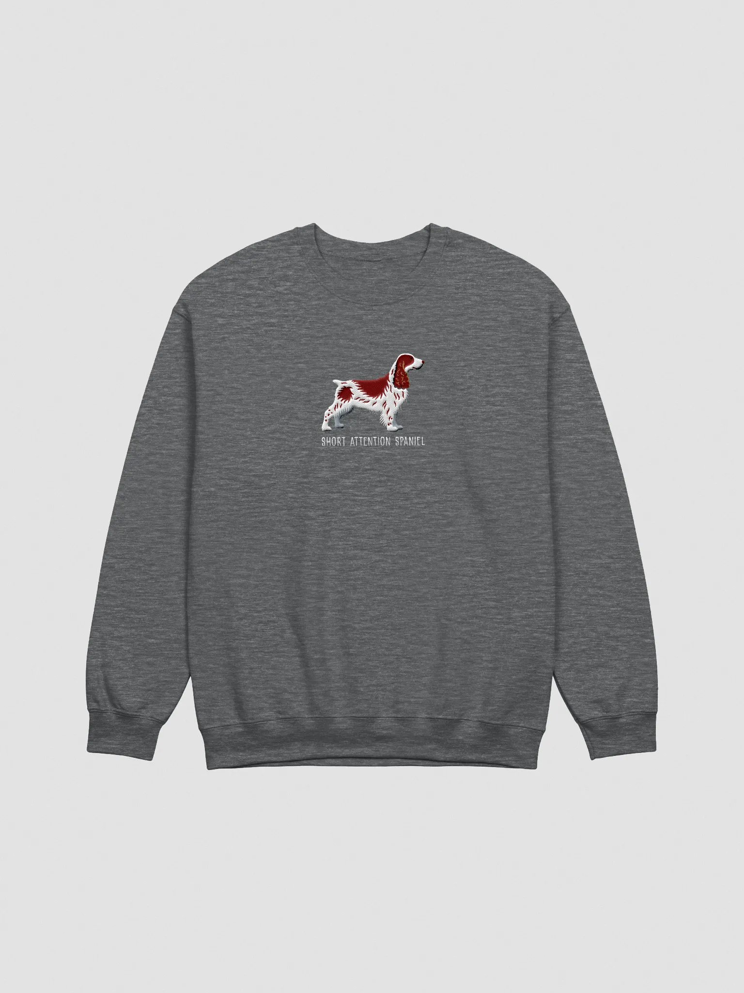 Short Attention Spaniel Sweatshirt (Embroidered) of a Field Spaniel(Liver & White) product image (3)