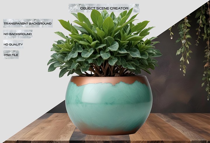 Jade Signature – Jade and Copper Planter PNG product image (2)