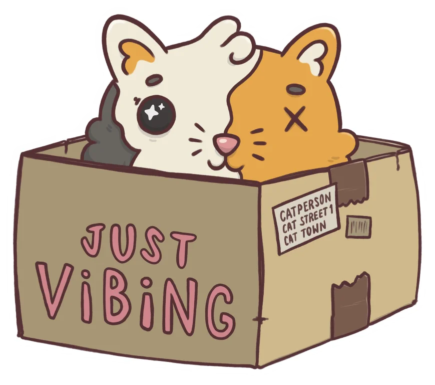 sticker : cat box vibes product image (1)