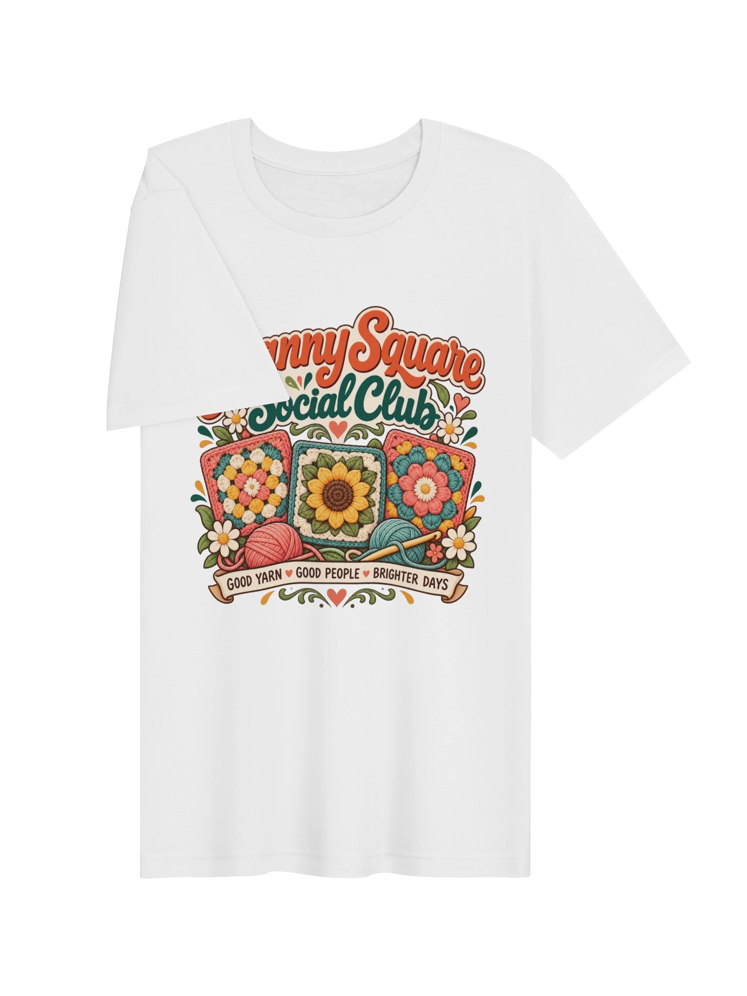 Granny Square Social Club Crochet T-Shirt | Retro Yarn Lover Gift product image (3)