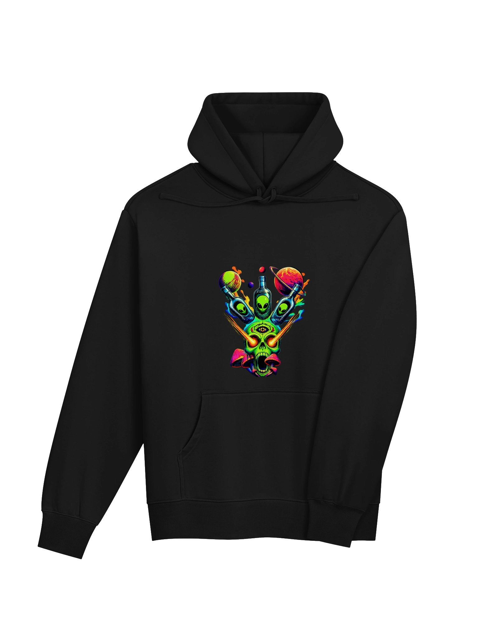 Psychedelic Neon Skull Heavy Hoodie product image (4)
