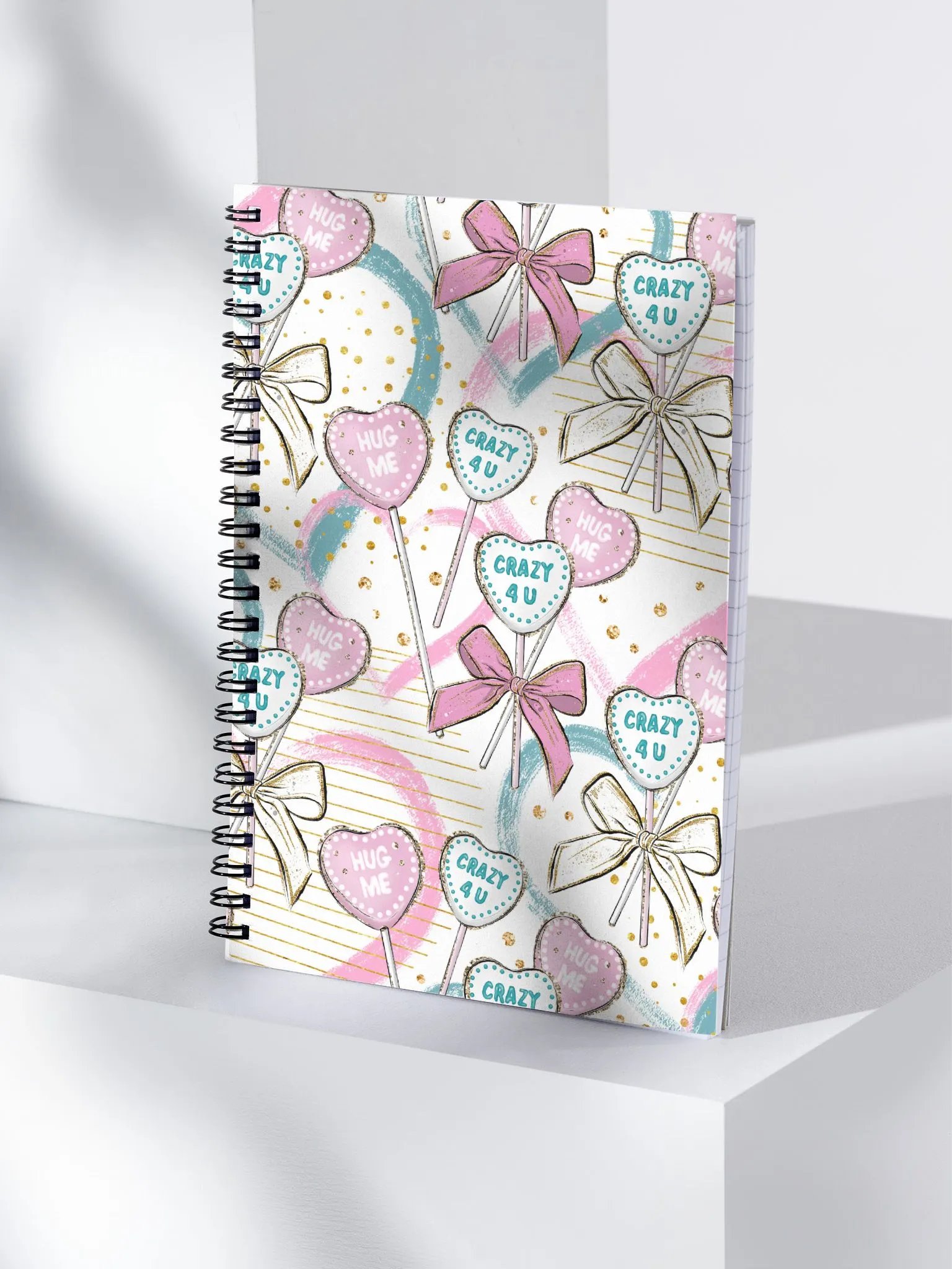Pastel Water-Colored Ribbons Spiral Notebook product image (3)