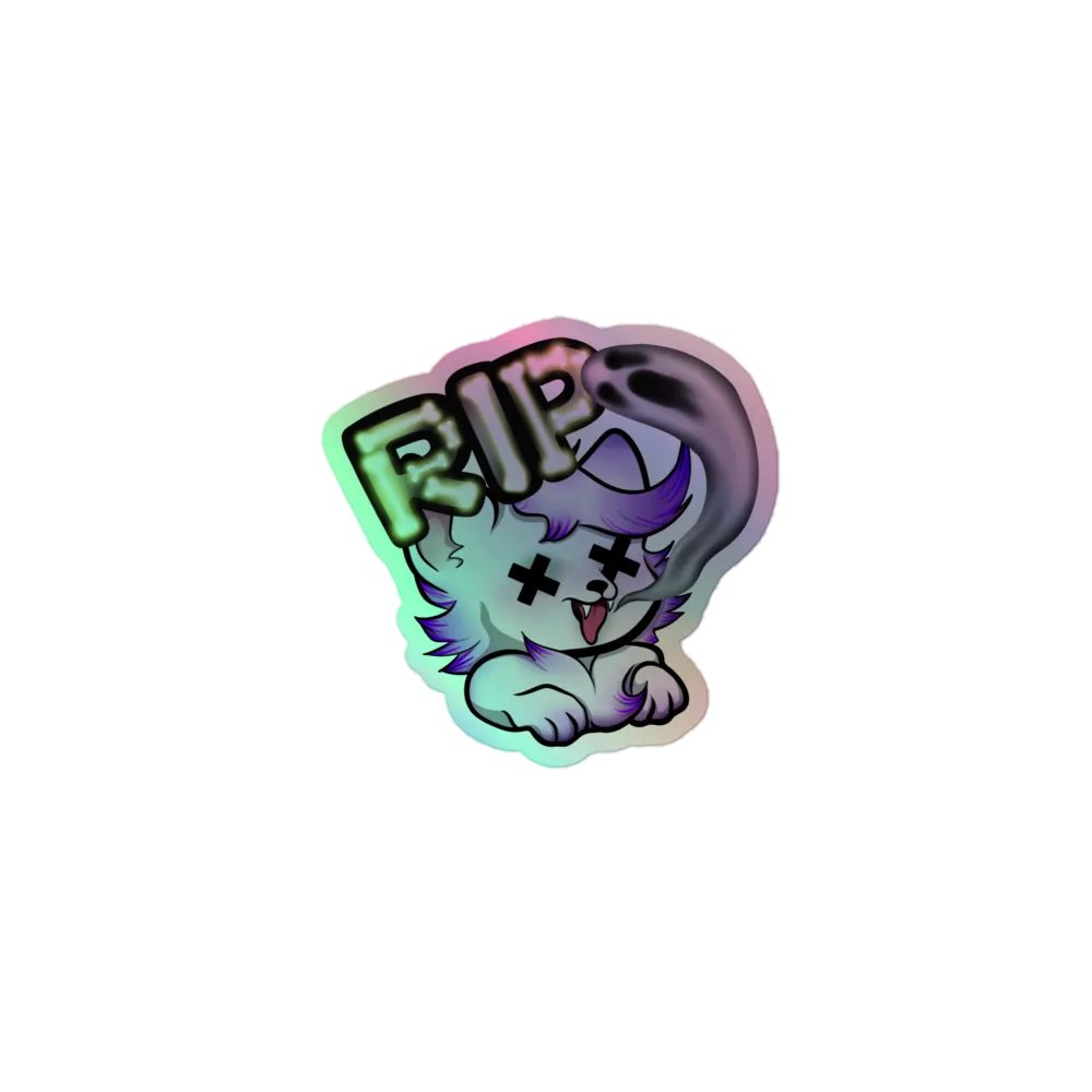 RIP Ghostly Wolf Holographic Sticker product image (1)