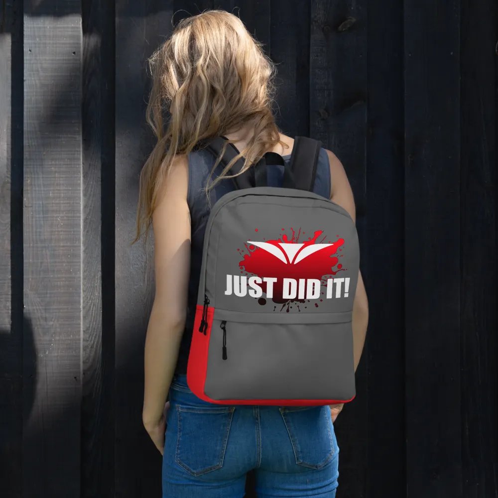 Just Did It! Red Burst Gray Backpack product image (9)
