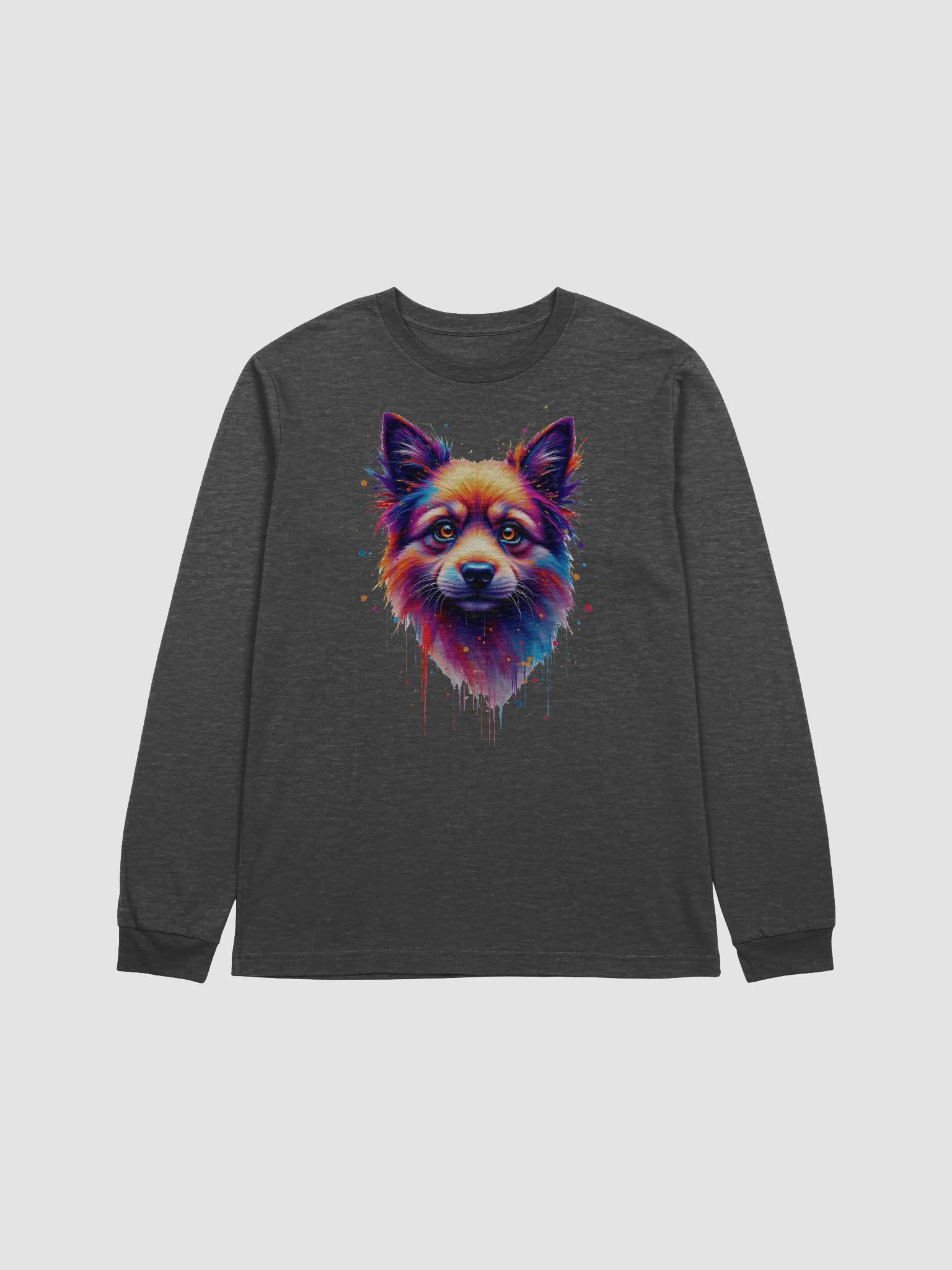 Vibrant Dog Face Artistic Long Sleeve Tee product image (15)