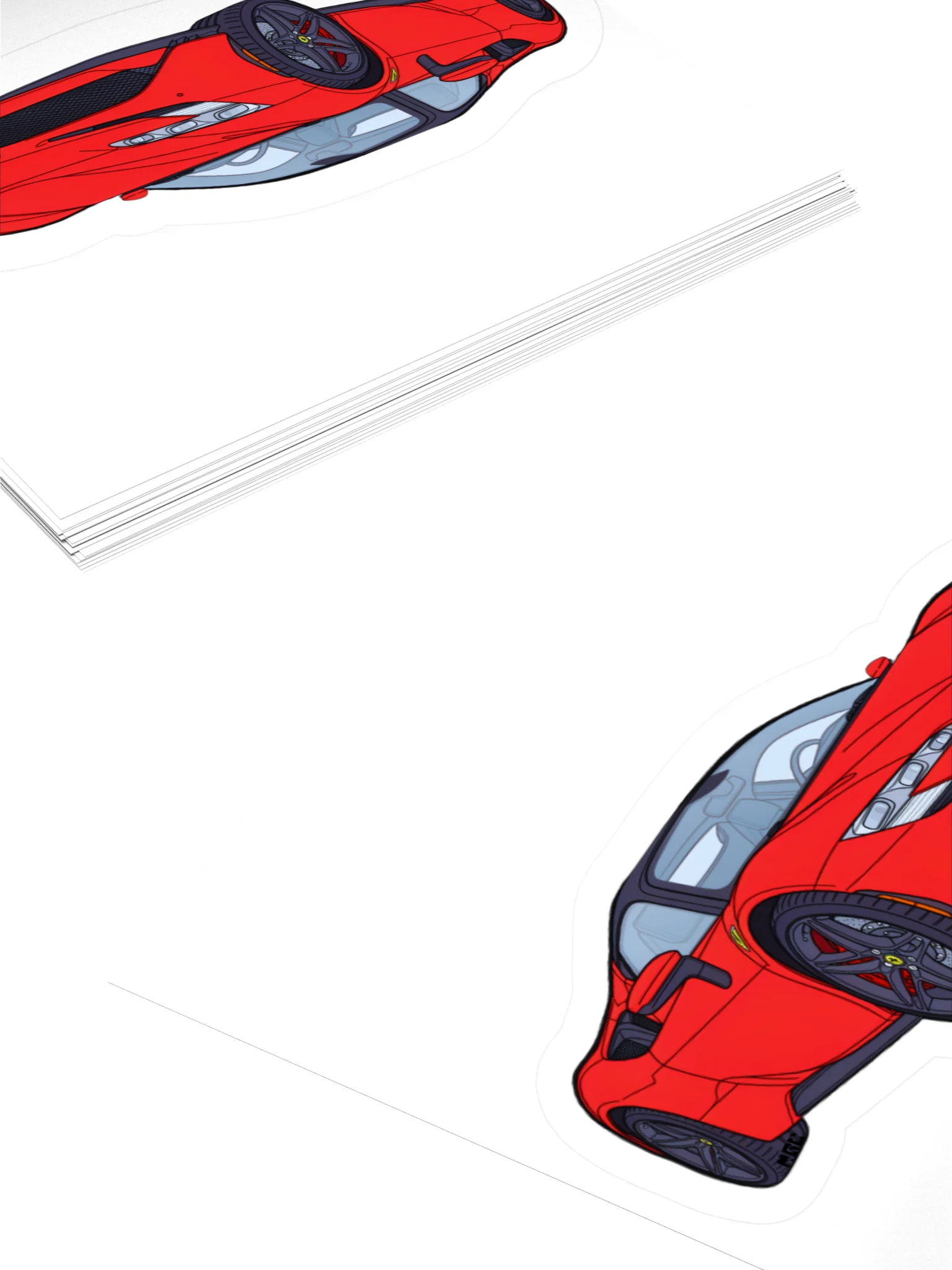 Rosso Corsa Ferrari SF90 Sticker (Retro, Sketch, Silhouette) product image (10)