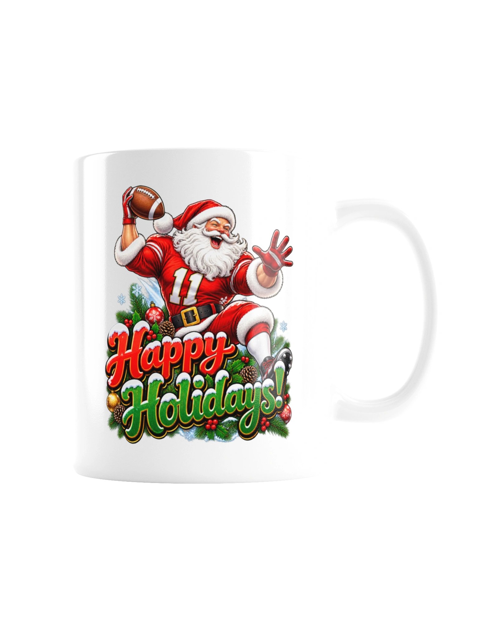 HAPPY HOLIDAYS — SANTA HAS ENTERED THE GAME! AMERICAN FOOTBALL MUG product image (8)