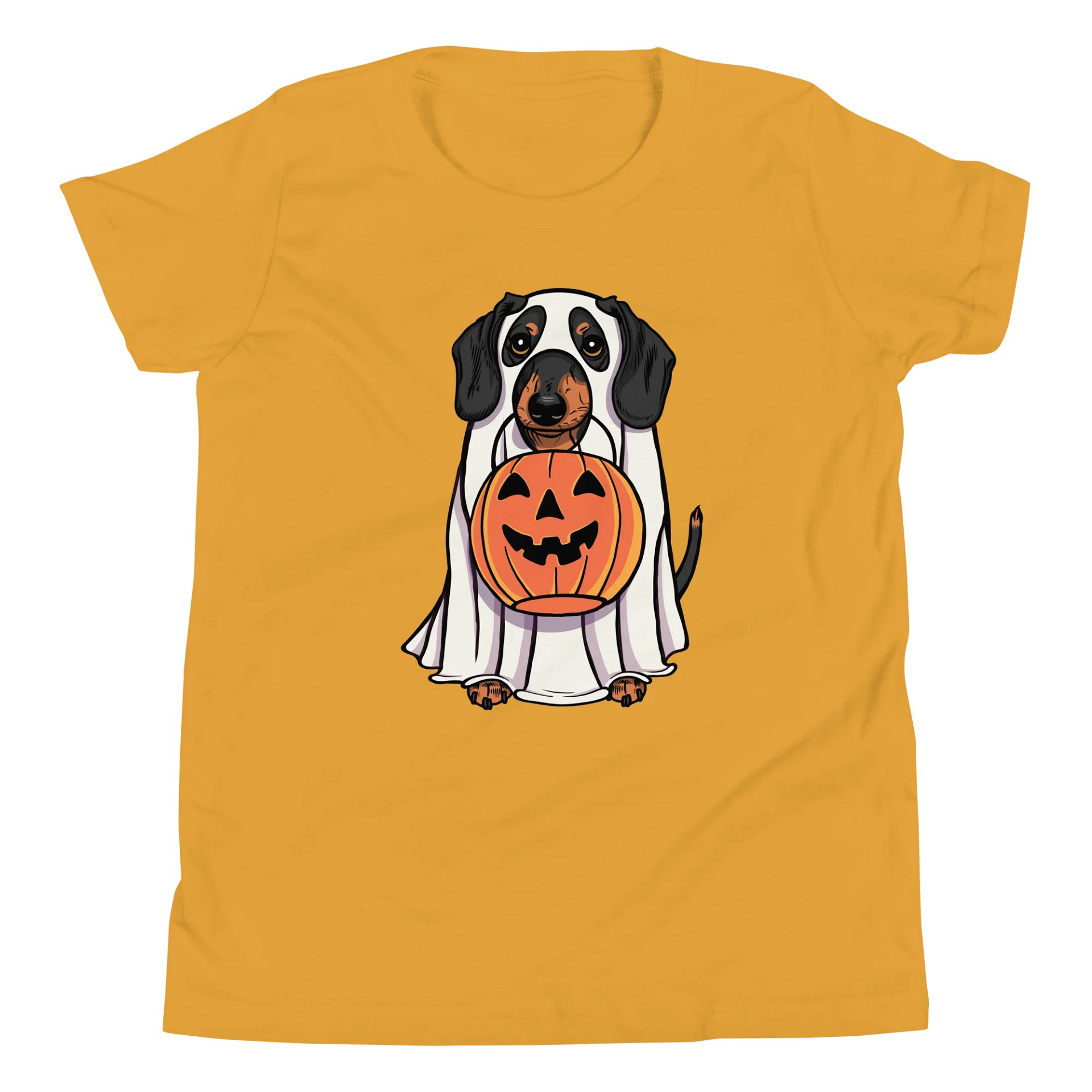 Halloween Dachshund(Black & Tan) Youth T-Shirt product image (5)