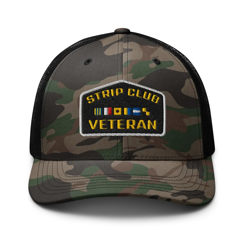 STRIPCLUB VETERAN Camo Trucker Hat product image (1)