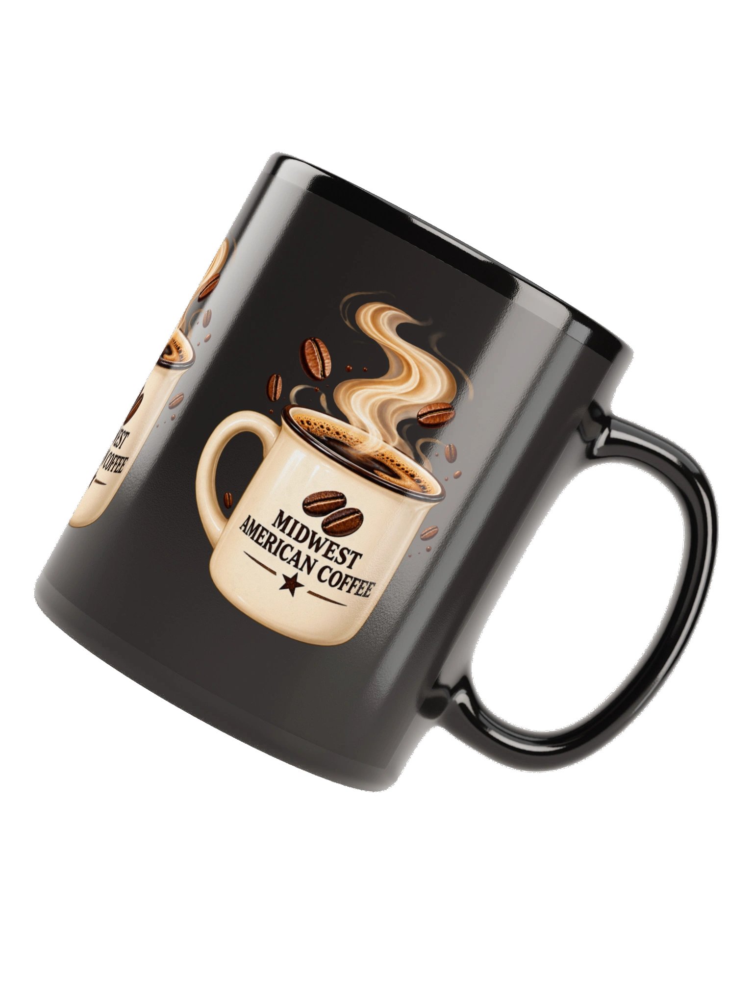 Midwest American Coffee – Signature Steam Black Glossy Mug product image (11)