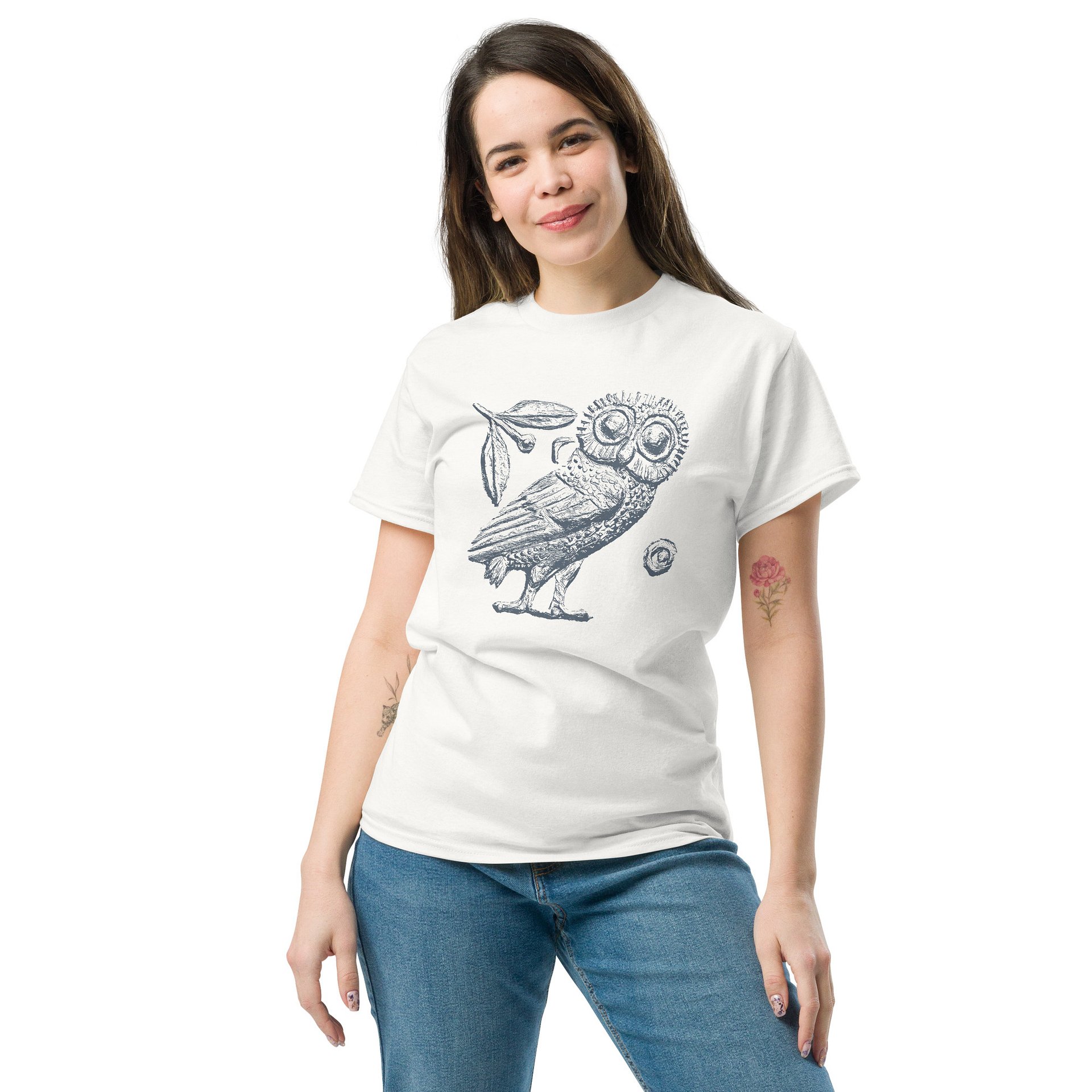 Athenian Owl Greek Tetradrachm Authentic Art circa 3rd Century BC, T-Shirt product image (8)