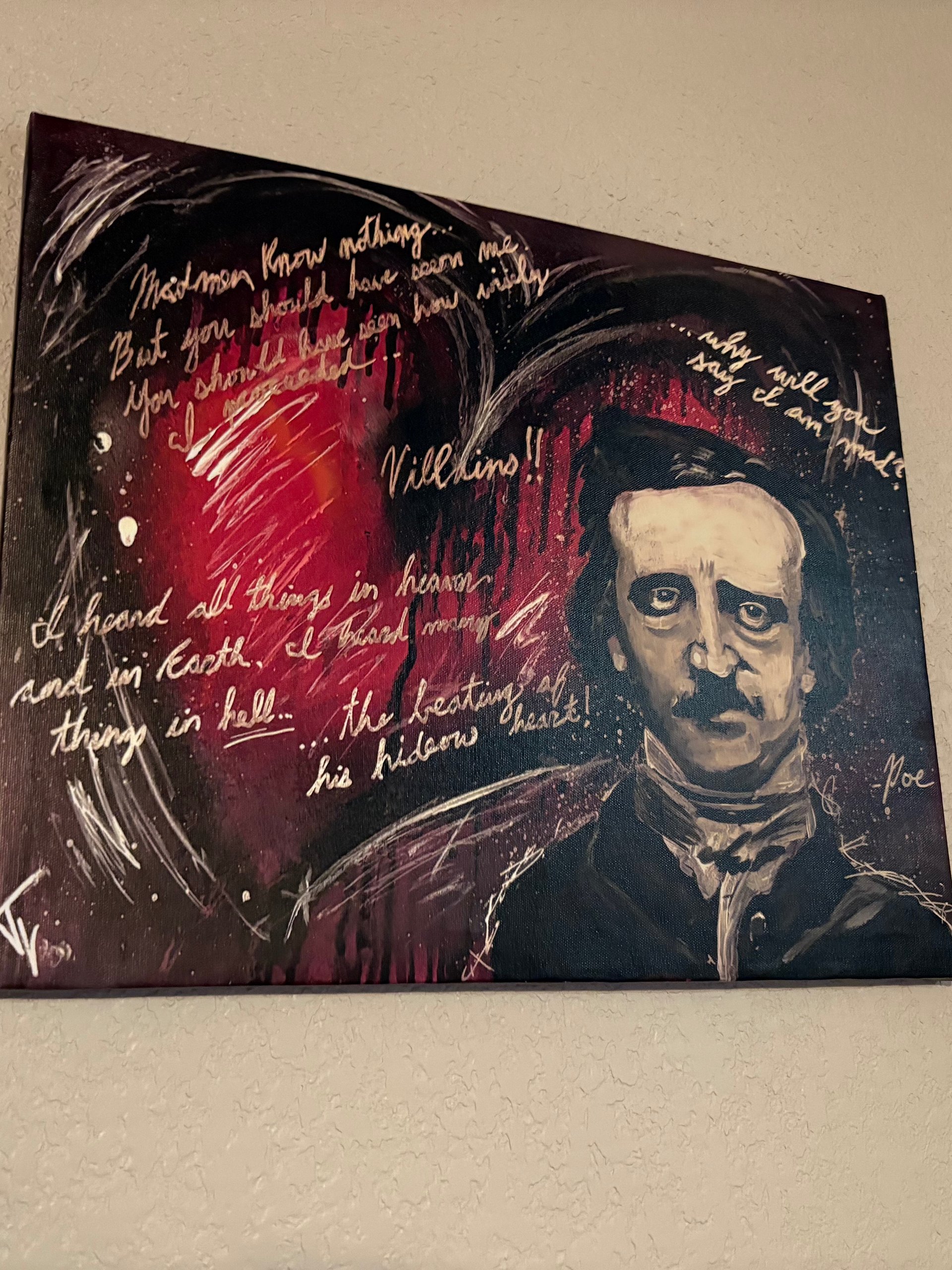 Canvas print “Edgar Allen Poe Heart” product image (3)