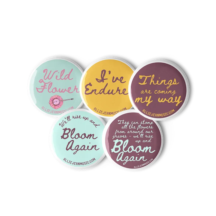 Set of 5 Bloom Again buttons product image (2)
