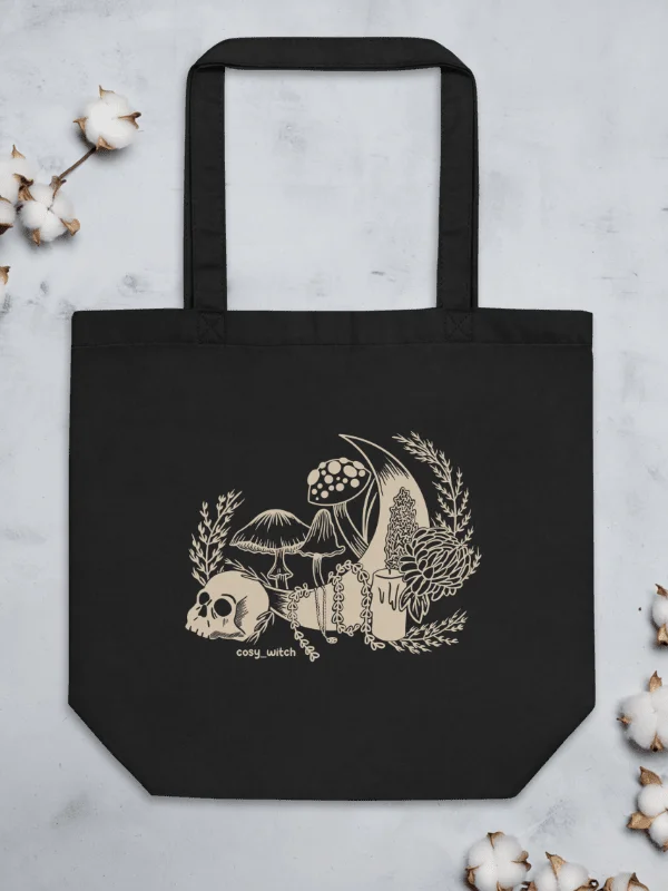 Witchy Things Eco Cotton Tote Bag - Black product image (3)
