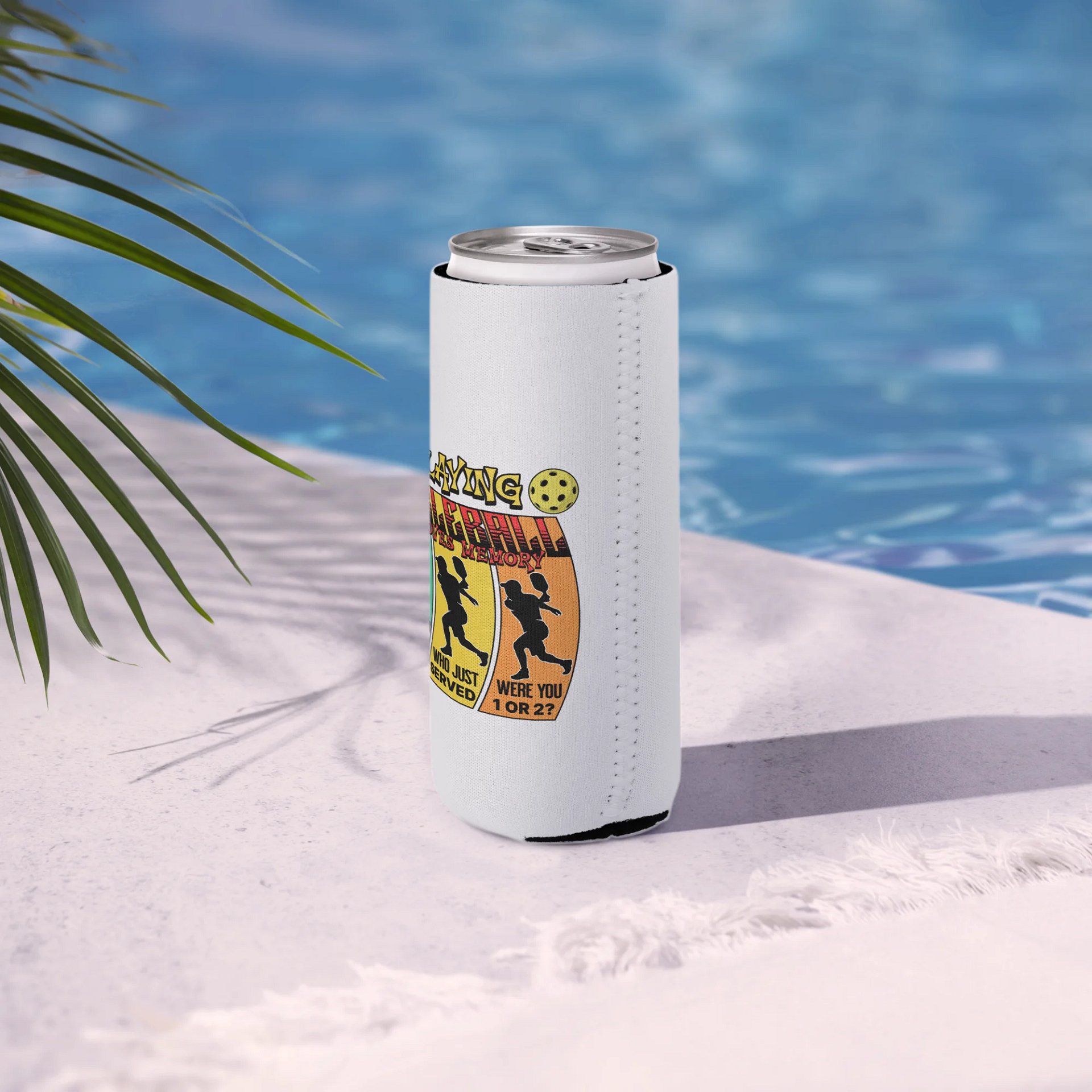 Playing Pickleball Improves Memory Ribbon Can Cooler product image (6)