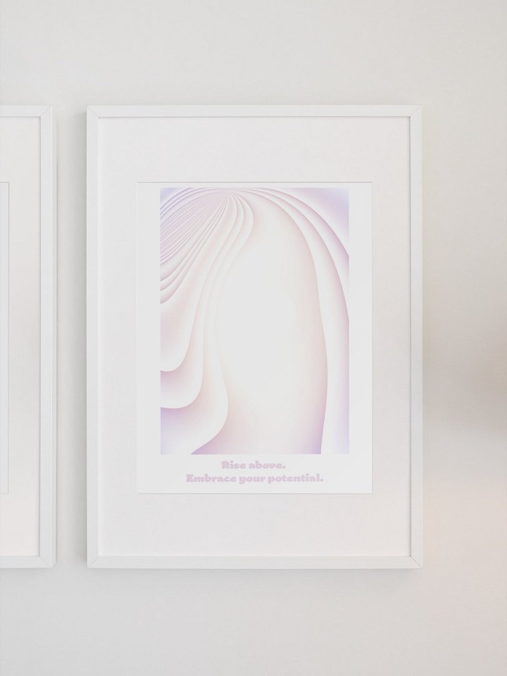 Rise Above Embrace Potential Poster, Inspirational Quote Print, Soft Pastel Wall Art, Modern Office Decor, Motivational Message Artwork product image (1)