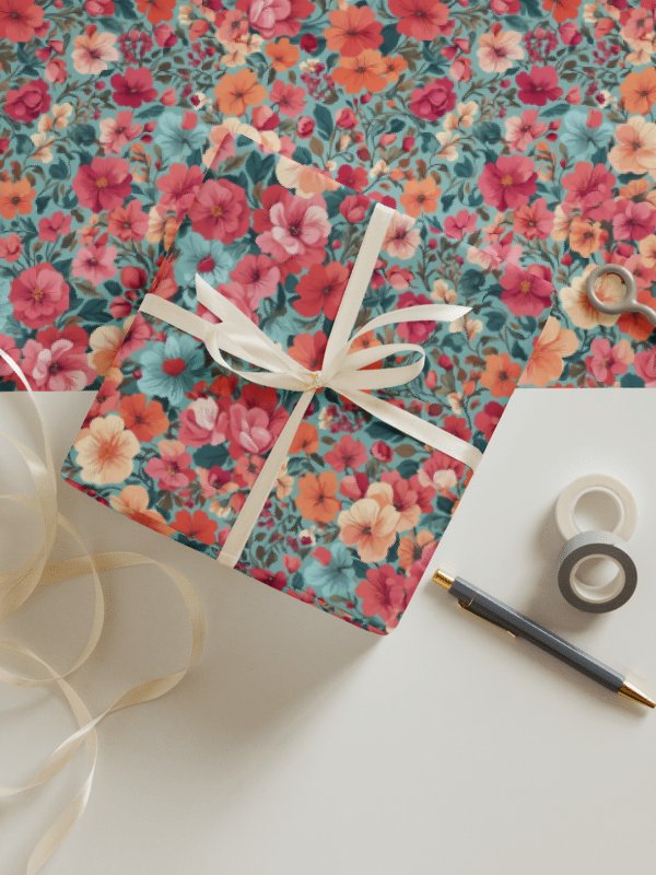 Vibrant Floral Fiesta Wrapping Paper Set product image (2)