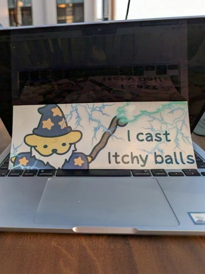 Wizard Suni ITCHY BALLS Bumper Sticker product image (1)