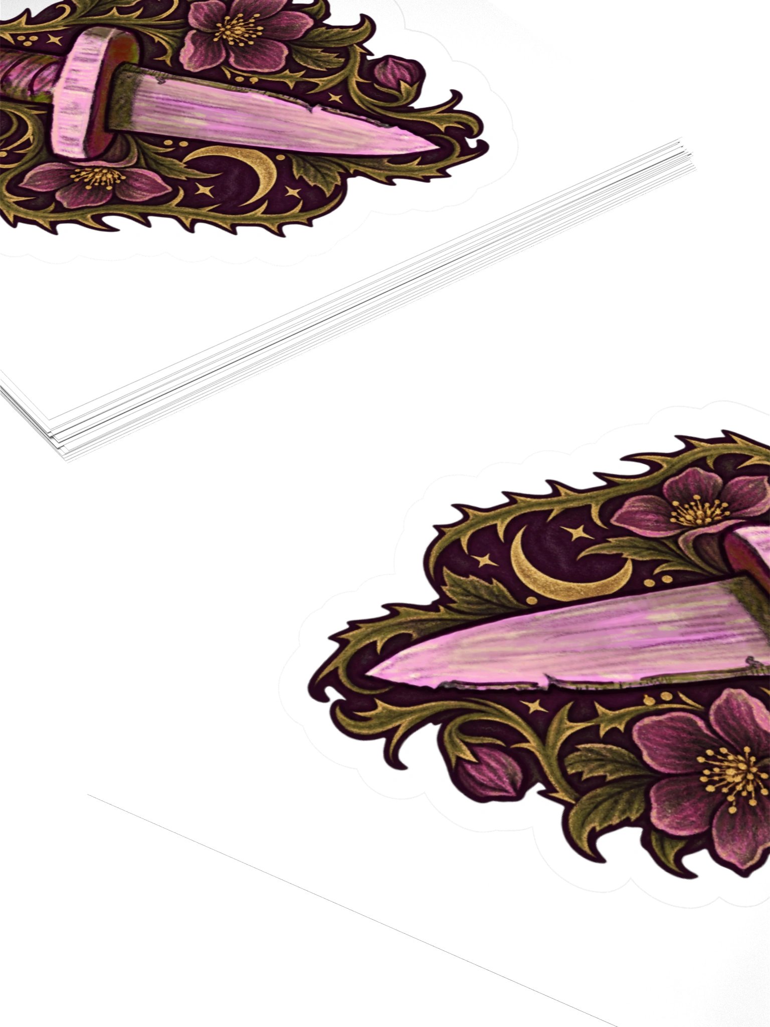 Mystic Dagger Floral Kiss Cut Sticker product image (11)