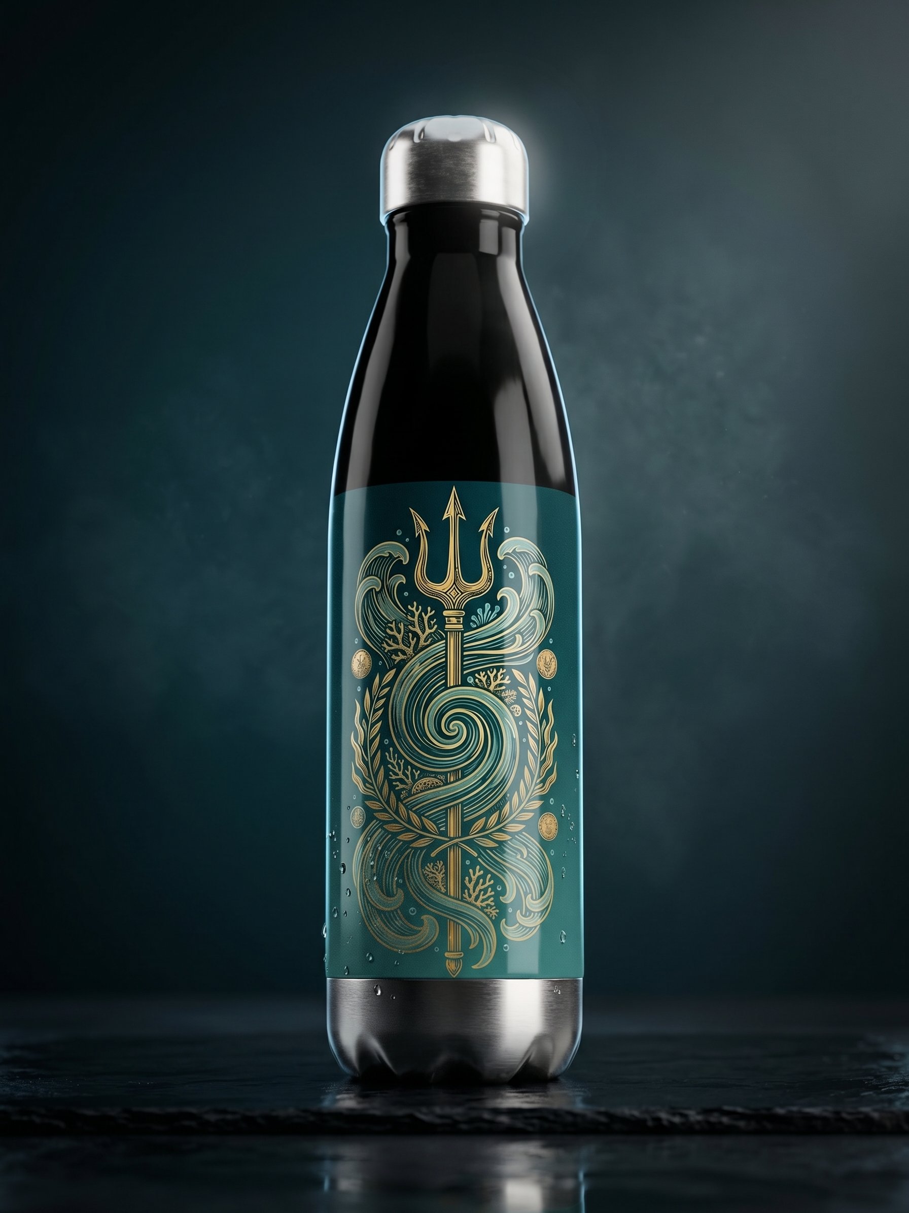 Poseidon Trident Stainless Steel Water Bottle – Greek Mythology Ocean Design product image (2)