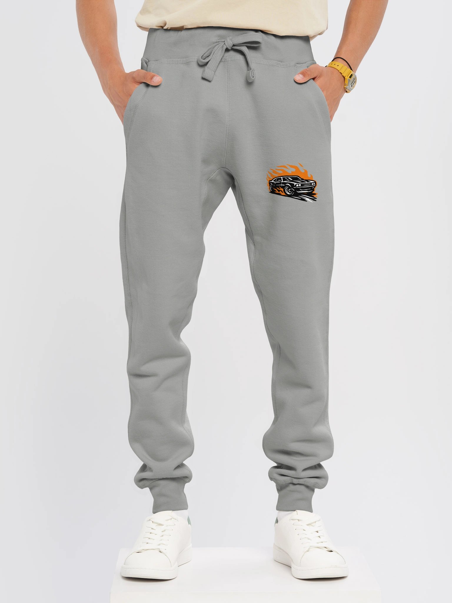 Gray Muscle Car On Fire JS product image (3)