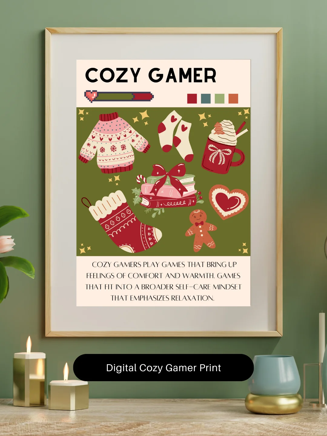 Holiday Cozy Gamer Digital Download product image (1)