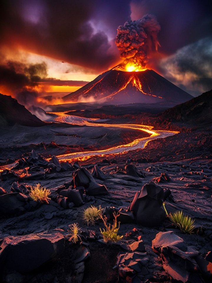 Eternal Fire Volcano Framed Poster product image (1)