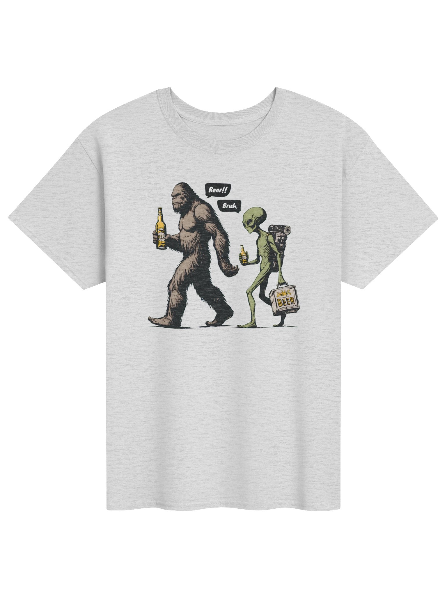Bigfoot Alien Beer Bruh Shirt – Funny Sasquatch Camping Tee product image (51)