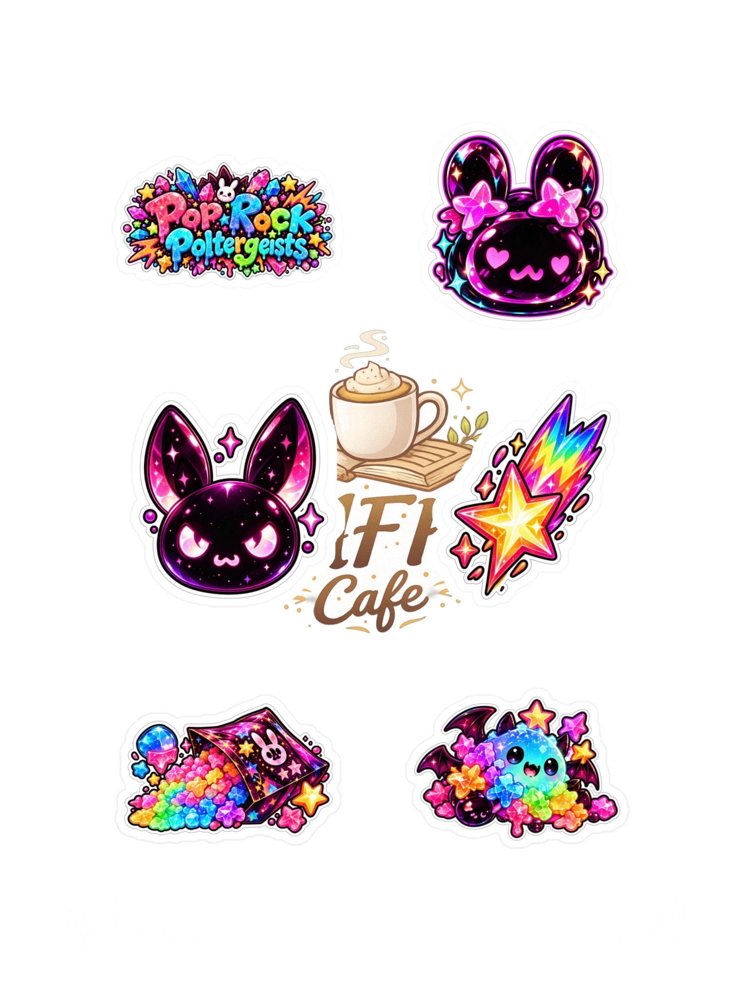 The AFK Cafe™ Pop Rock Poltergeists | 6-Piece Sticker Pack Vol. 2 product image (3)