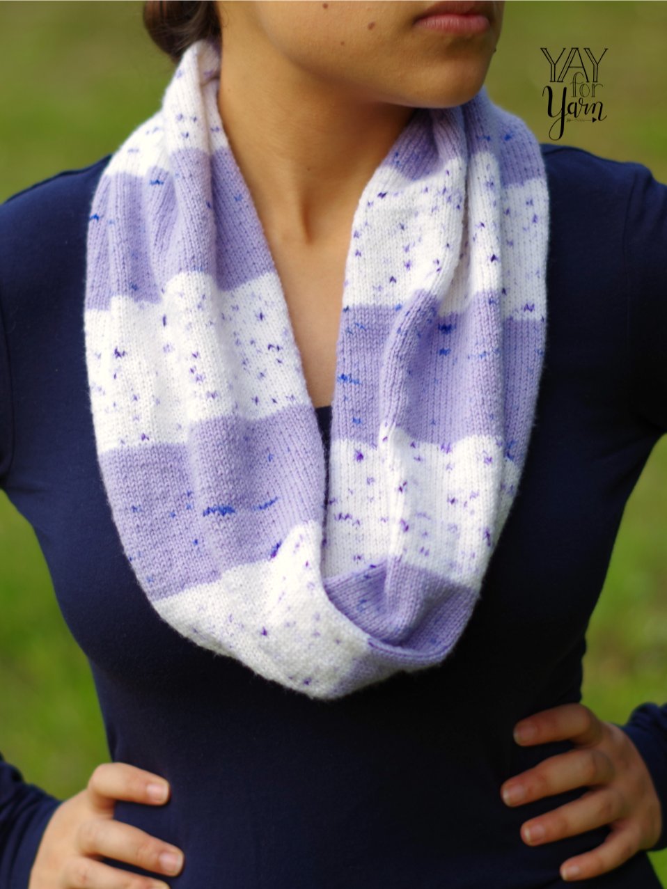 Speckled Stripes Infinity Scarf - PDF Knitting Pattern & Video Tutorial product image (1)