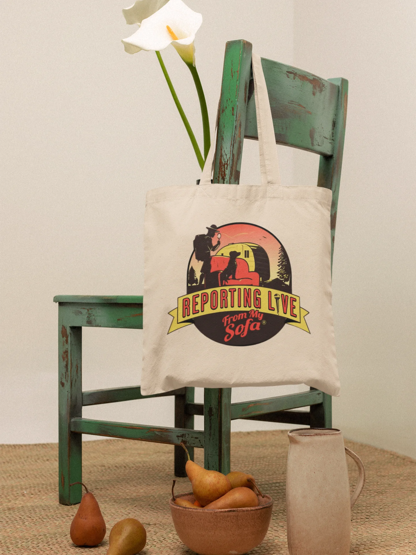 Reporting Live From My Sofa Official Logo Canvas Tote product image (10)