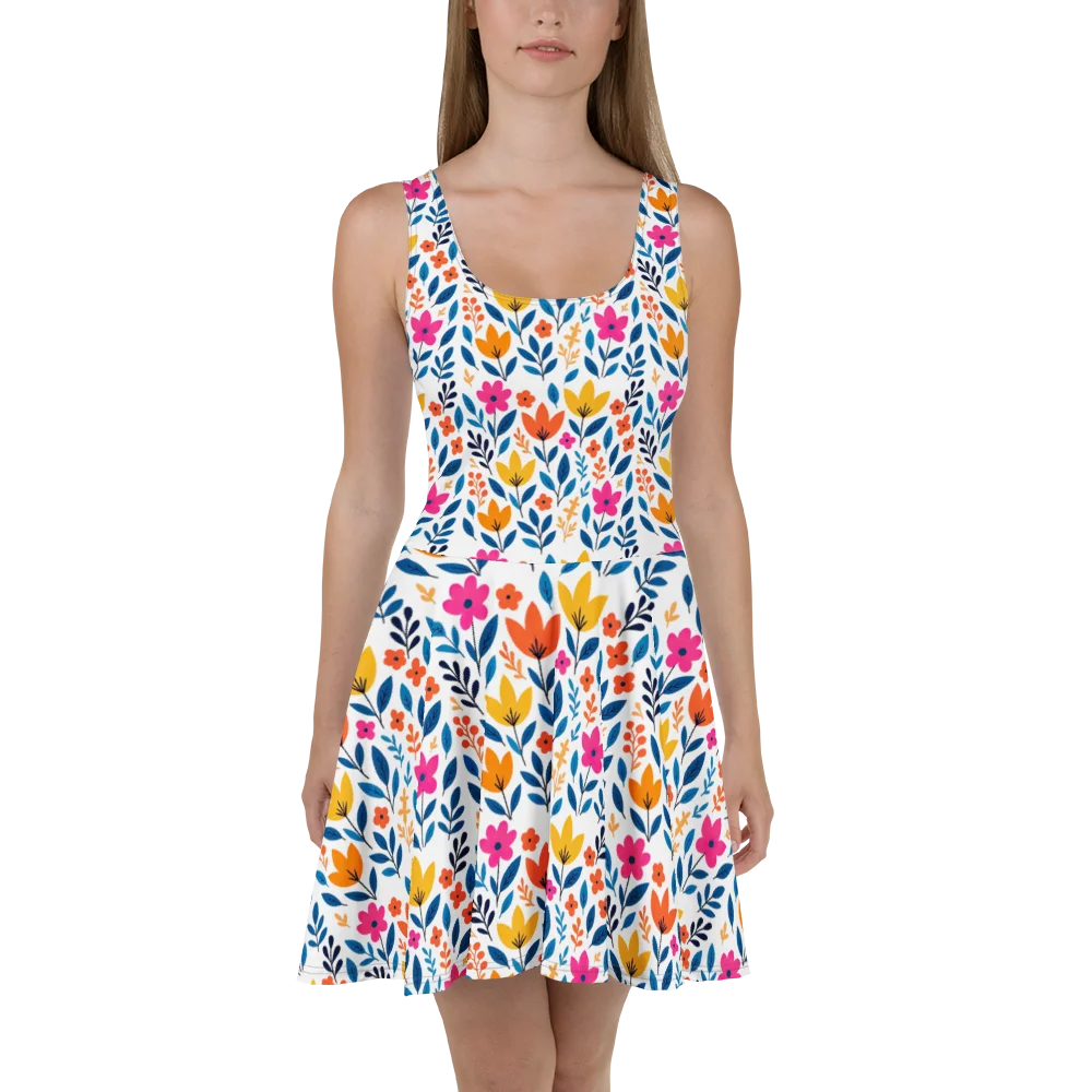 Summer Floral Dress | Orange Yellow & Fuchsia product image (1)