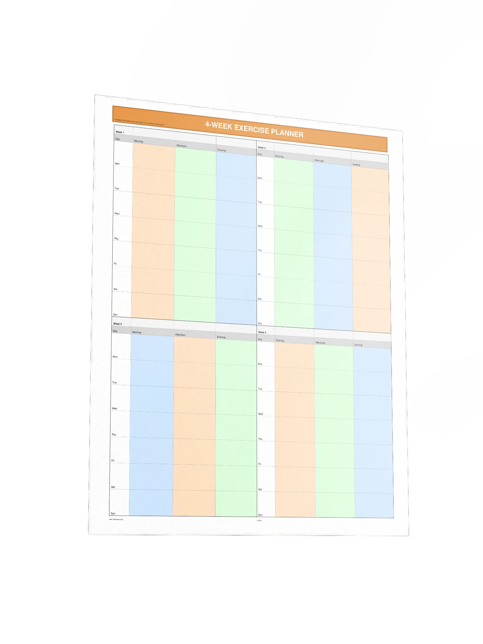 4 Week Exercise Planner product image (4)