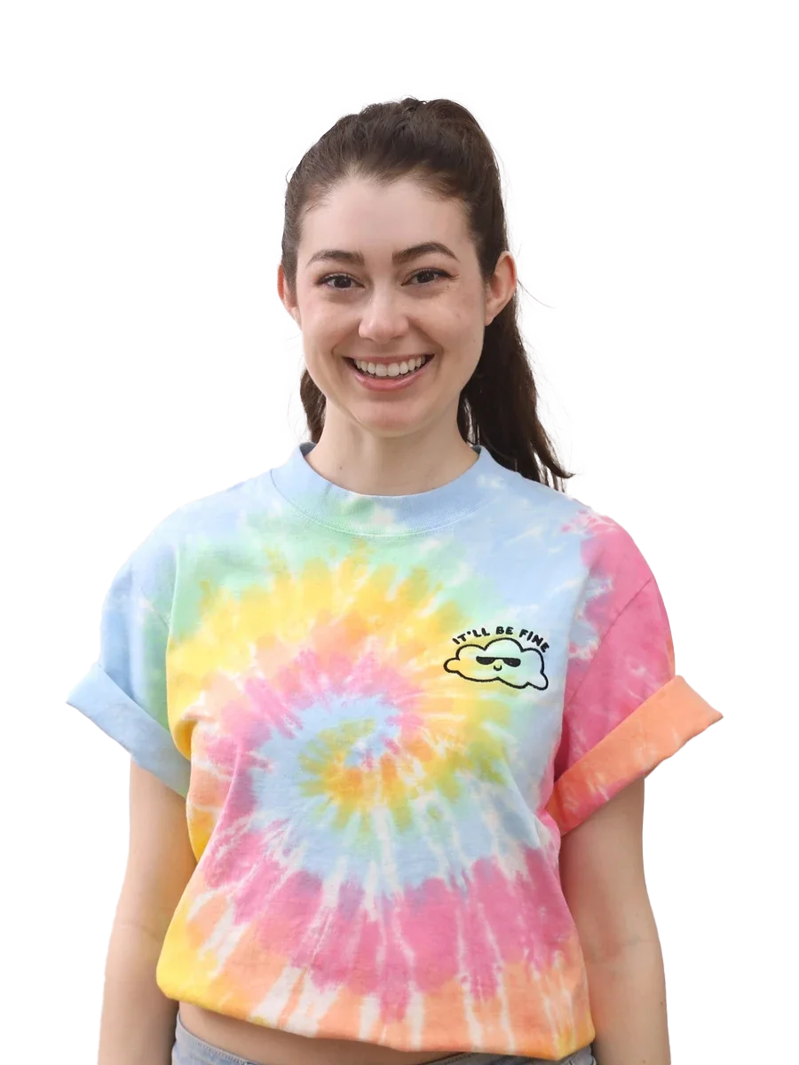 It'll Be Fine Tie Dye Tee - pastel (embroidered) product image (1)