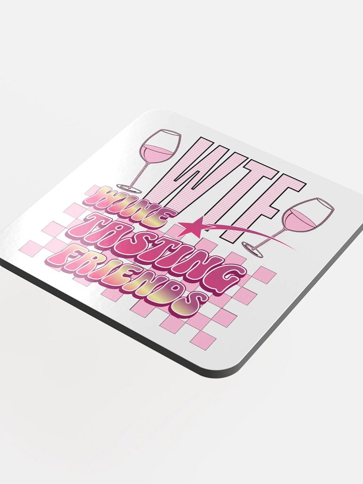 WTF Wine Tasting Friends Glossed Cork Coaster product image (1)