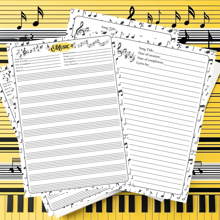 Printable Music Composition Notebook Template | Digital Download + Freebies product image (2)
