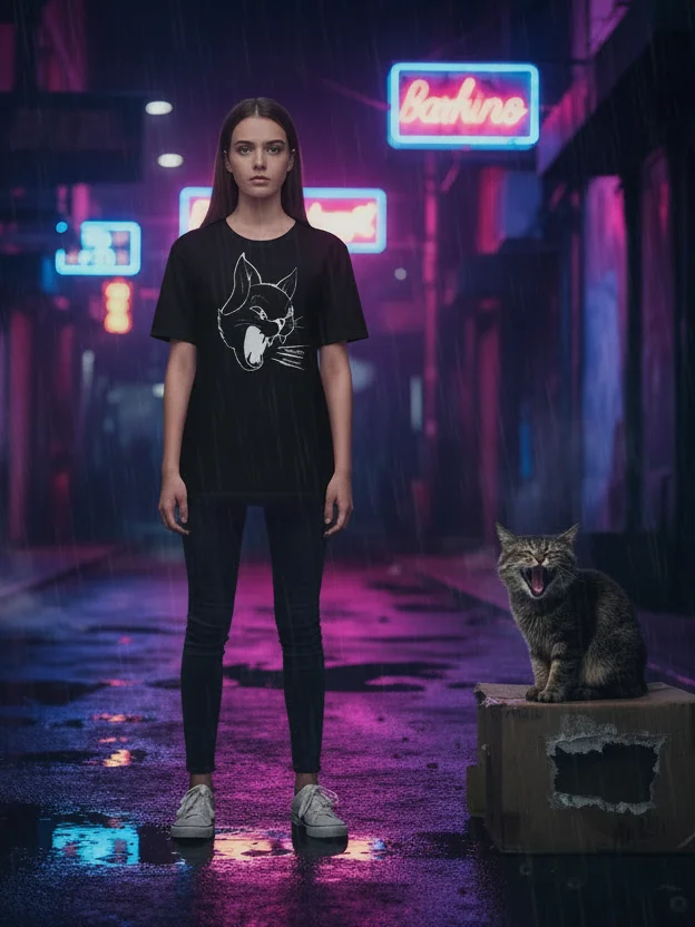 CORE // Cat Logo T-shirt Black product image (2)