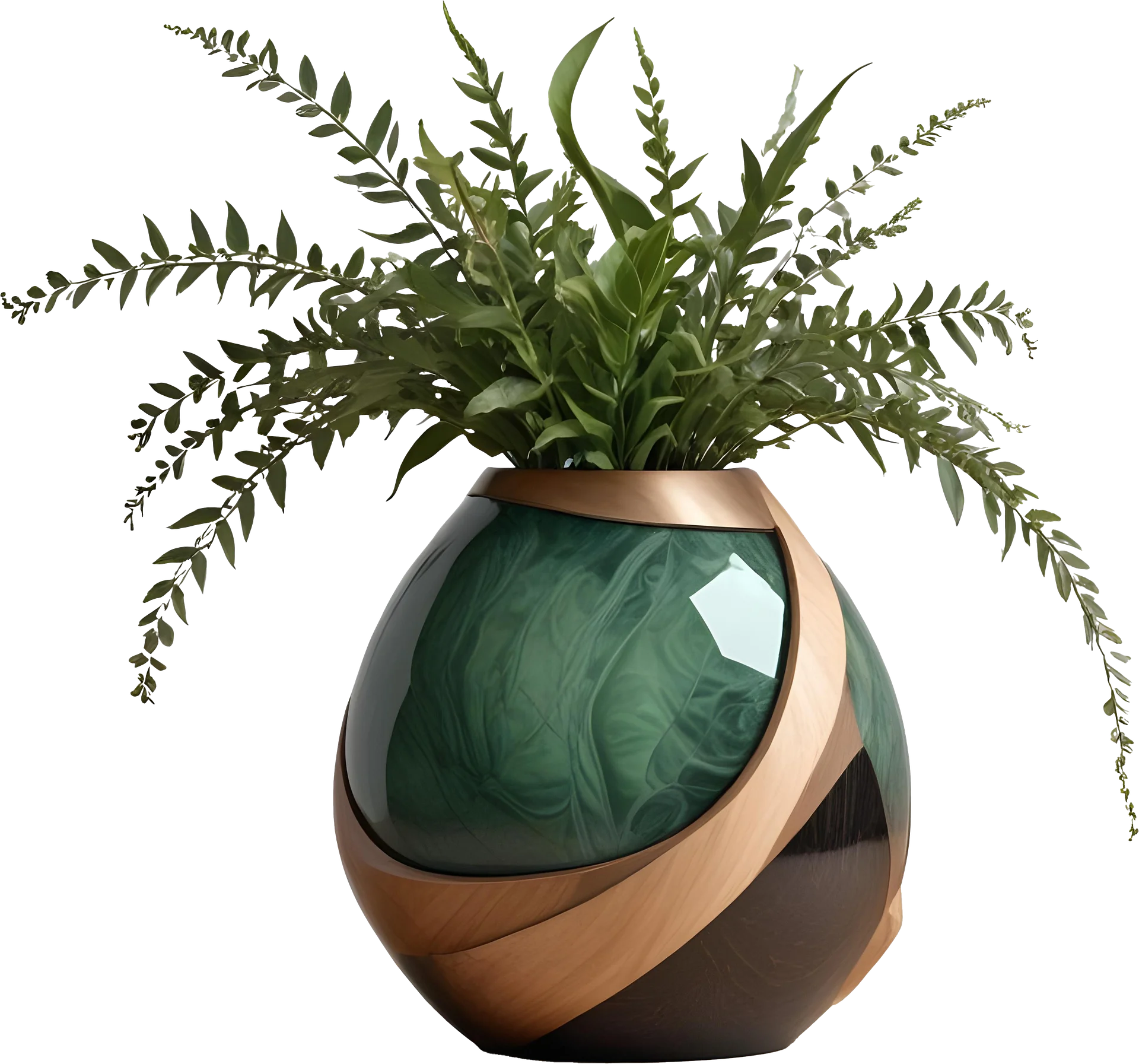 Luxe Botanique – Verdant Harmony Vase PNG product image (1)