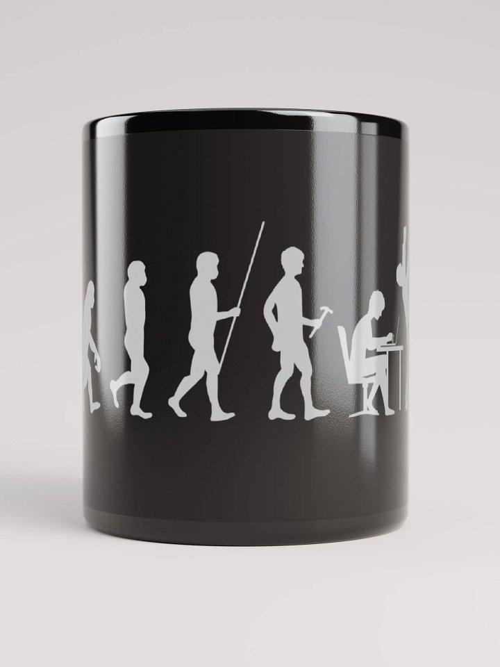 Devolution of Man, 11 oz Black Ceramic Mug product image (2)
