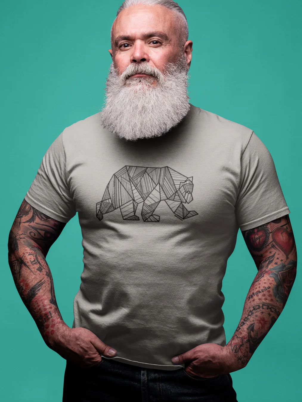Black Geometric Bear Pride T-Shirt product image (3)