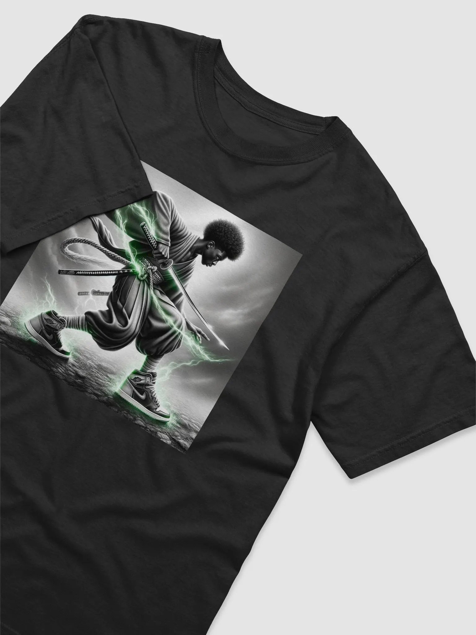 Black Samurai Tee Green product image (11)
