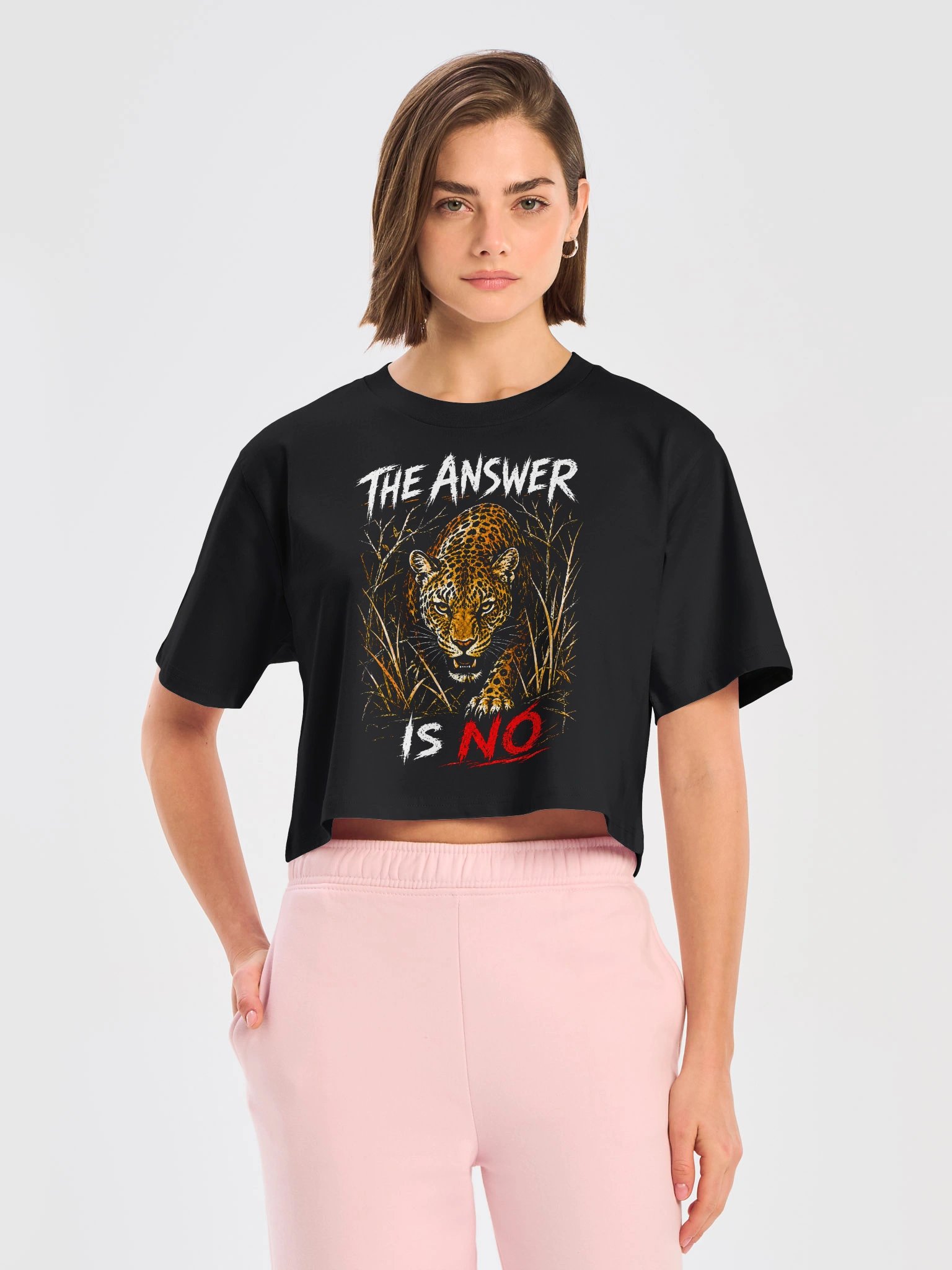 CROP TOP EN COTON ÉPAIS - THE ANSWER IS NO product image (3)