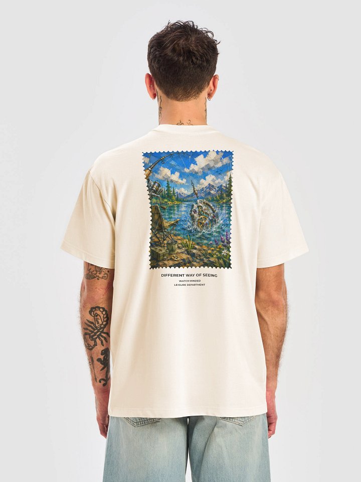 Relaxed Fit Heavy Cotton "Clockwork Fishing" T-Shirt, Vintage White product image (1)