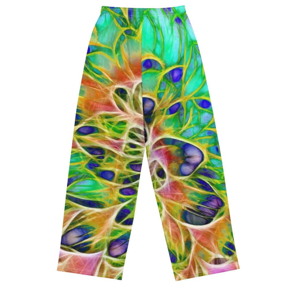Abstract Peacock Chrysanthemum Wide Leg Pants product image (1)