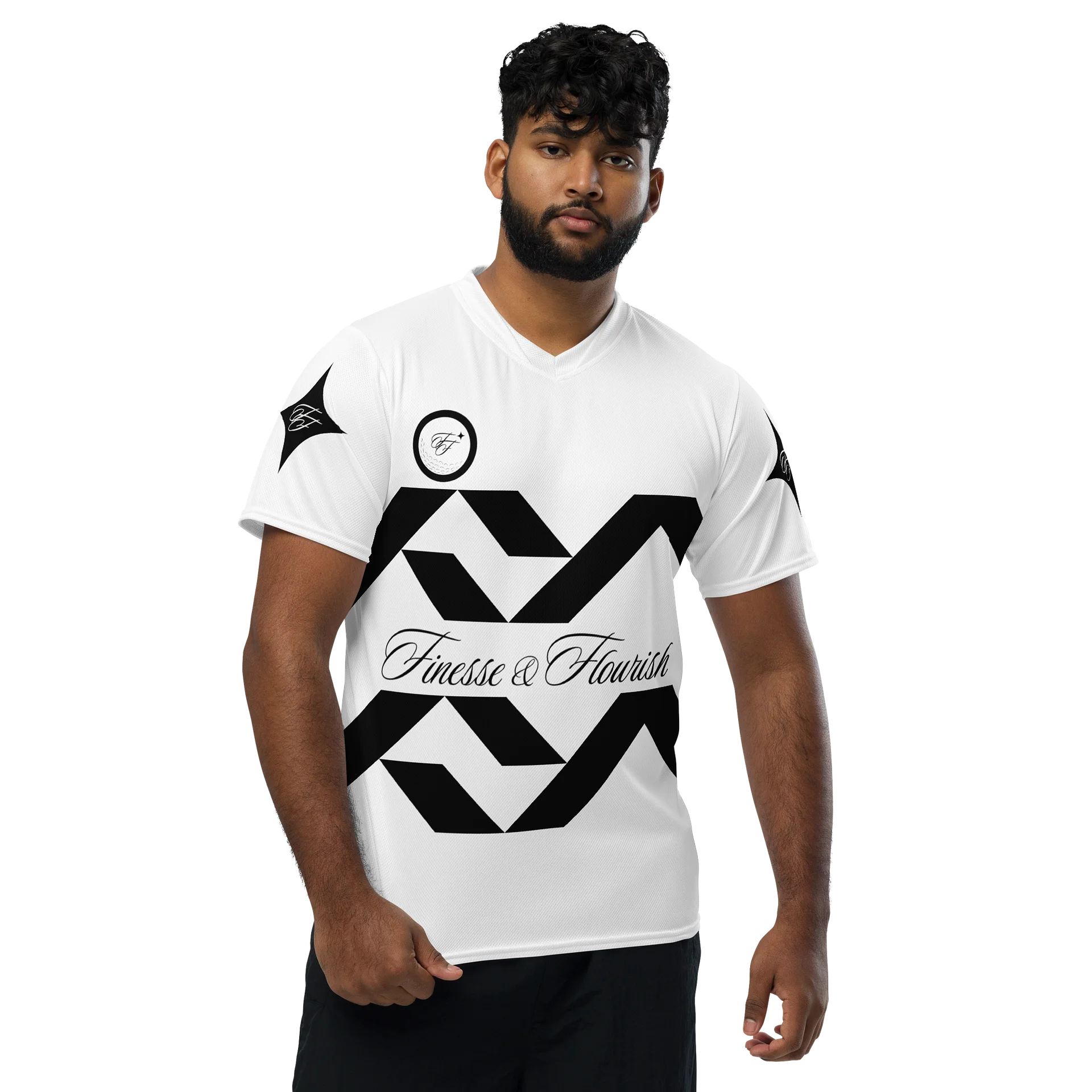 F&F Script V-neck Sports Jersey product image (1)
