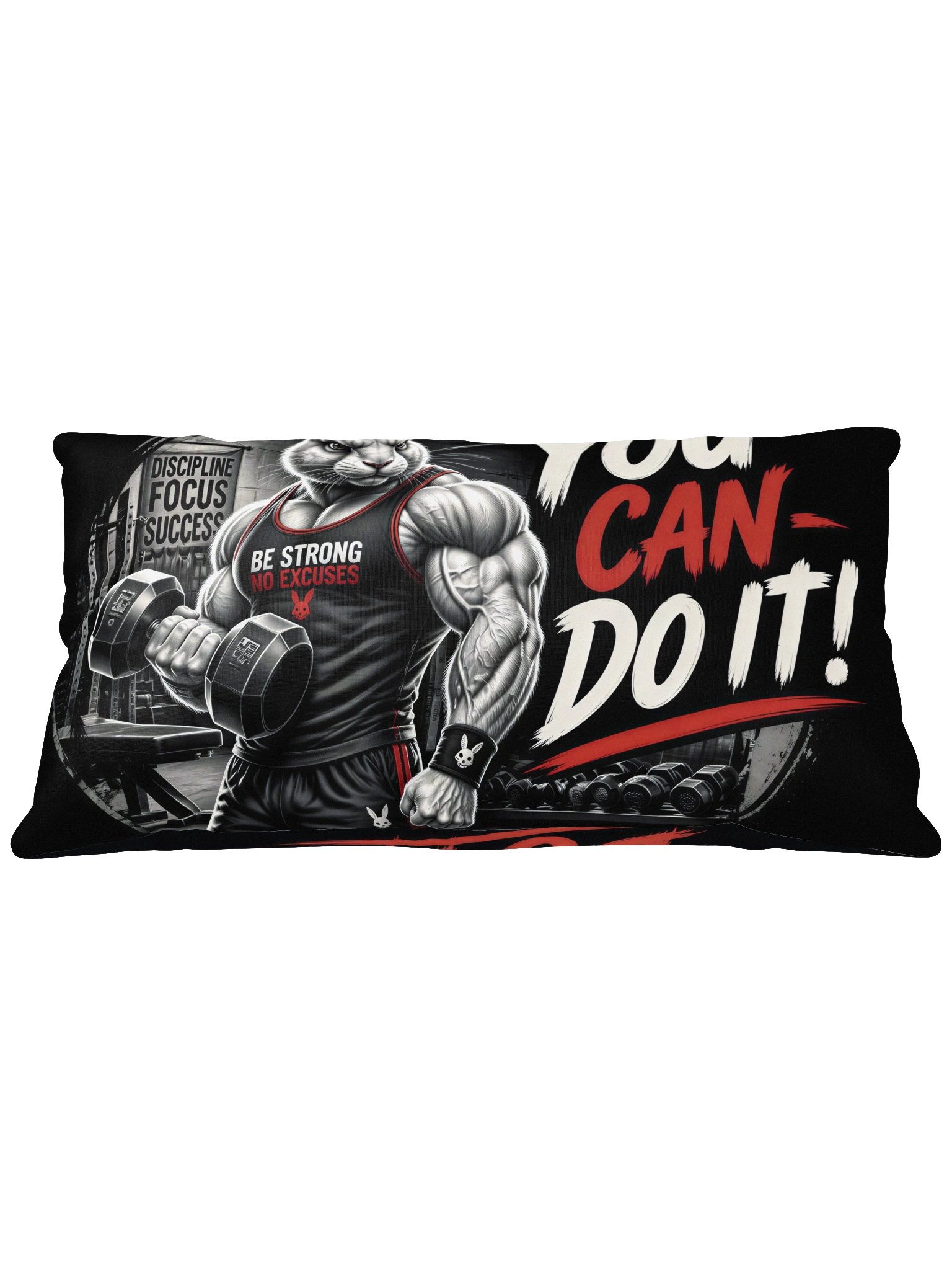 Muscular Rabbit Gym Motivation Pillow product image (1)