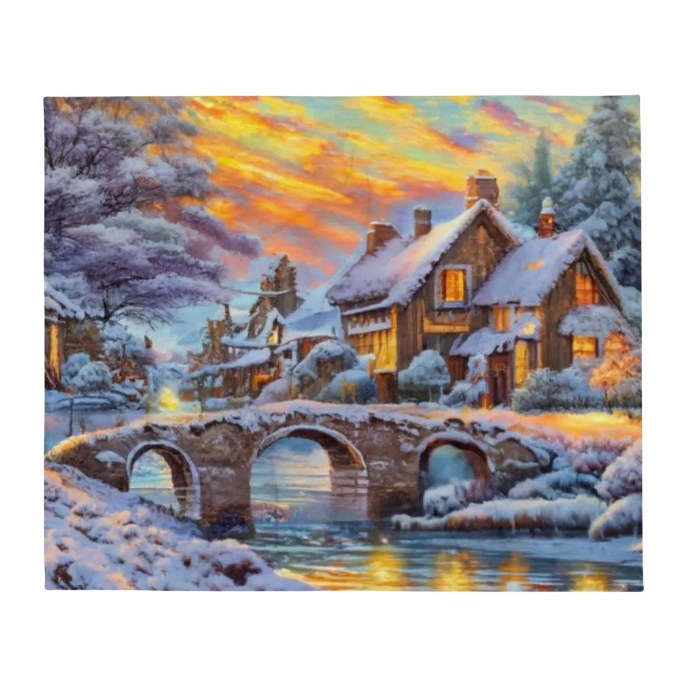 Winter Cottage Throw Blanket product image (4)