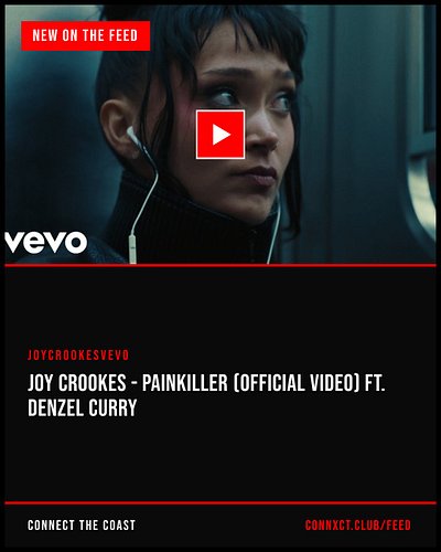 This week on the coast: JoyCrookesVEVO — Joy Crookes - Painkiller (Official Video) ft. Denzel Curry, Tweet — Tweet - Toot Too...