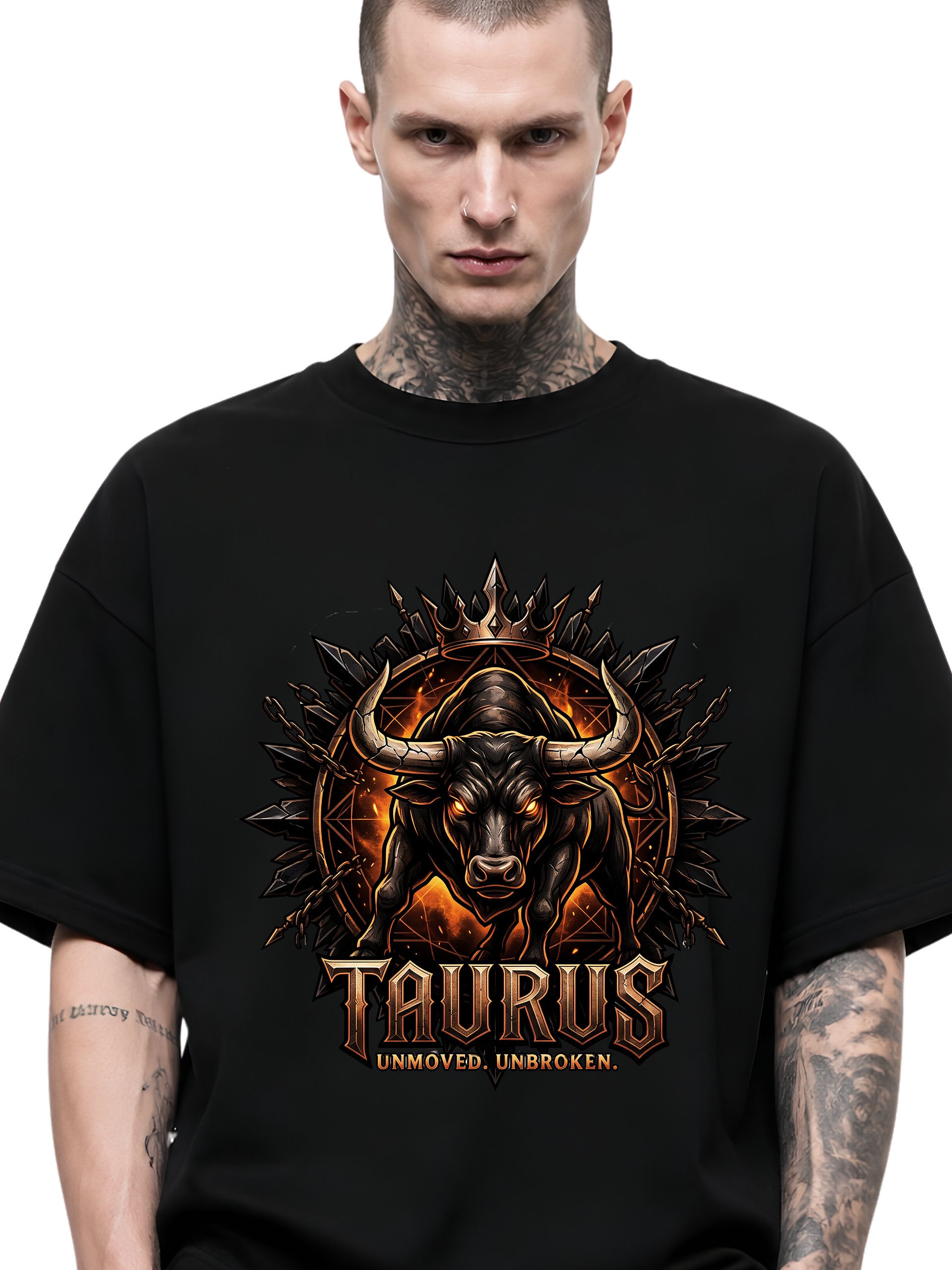 Taurus Zodiac Gothic Streetwear Graphic Tee product image (1)